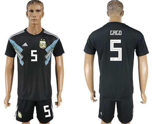 Argentina #5 Gago Away Soccer Country Jersey - Click Image to Close